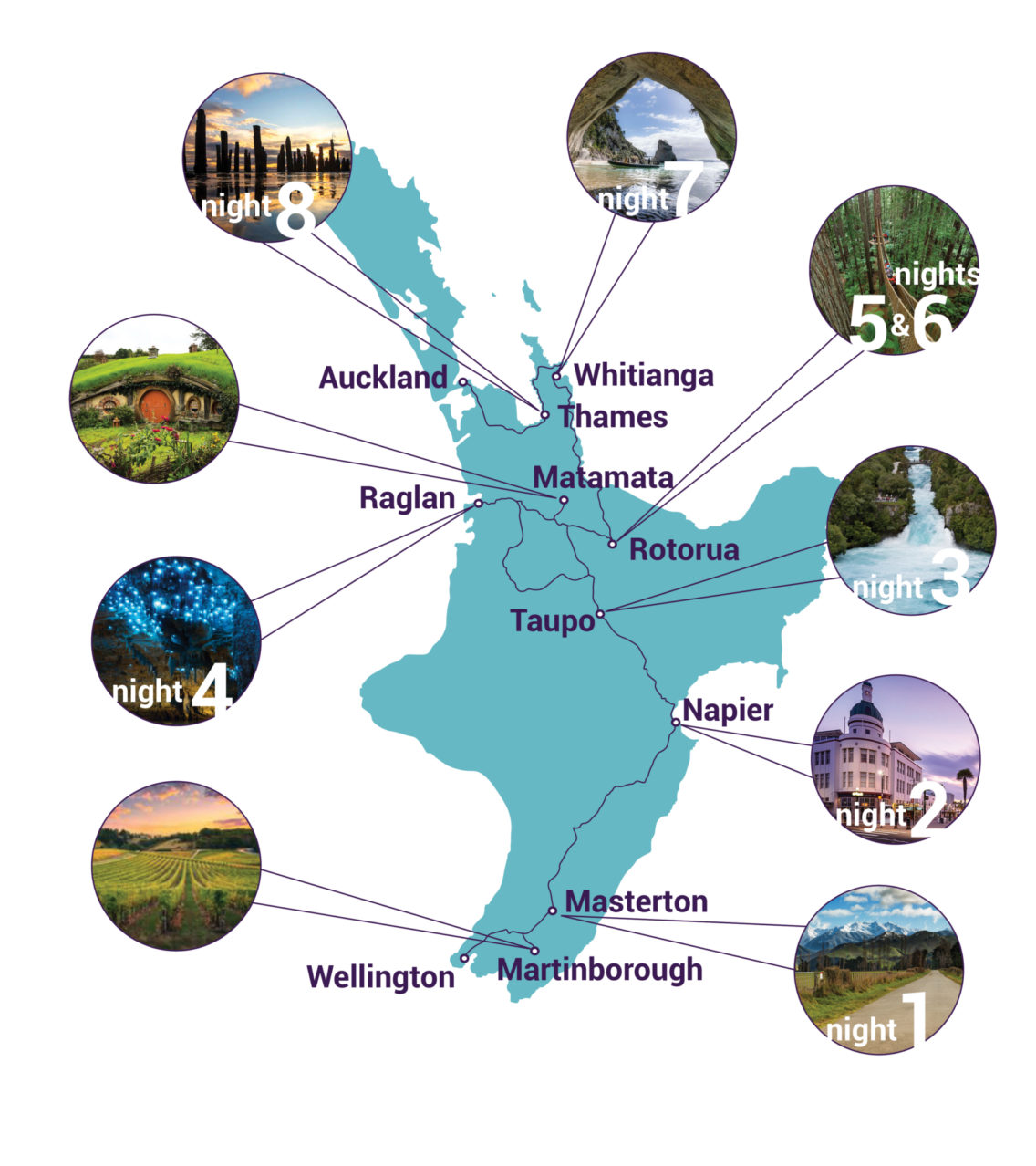 WONCA Tour Map North Island v2